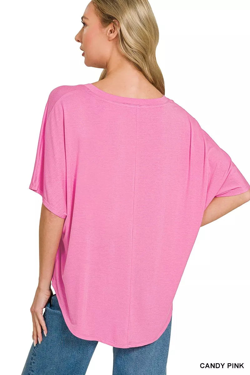 Zenana V-neck Oversized Top & Pants Set - Fashions Envy