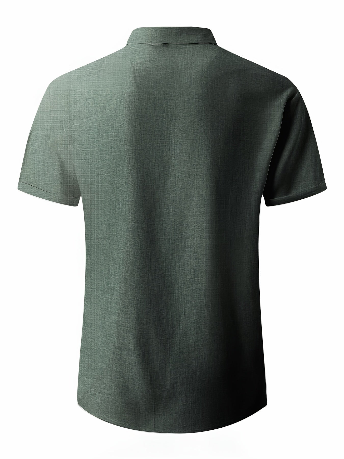 Men's Double Front Hemp Cardigan Short Sleeve High Quality Summer Shirt