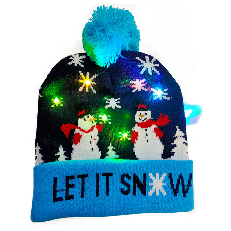 LED Christmas Beanie - Light-Up Knitted Holiday Hat