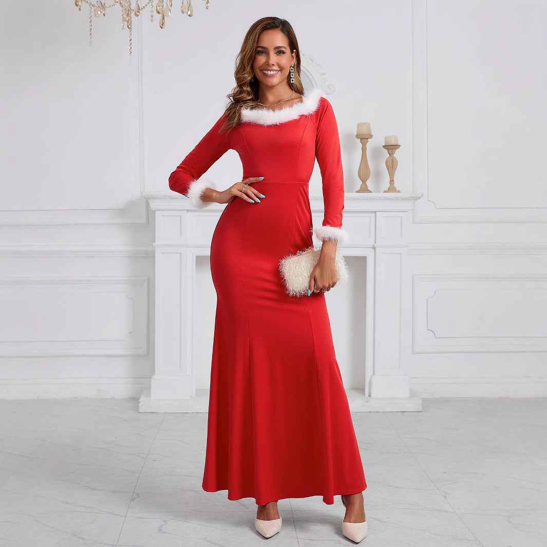 Red Christmas Dress - Elegant Velvet Holiday Party Dress - Fashions Envy