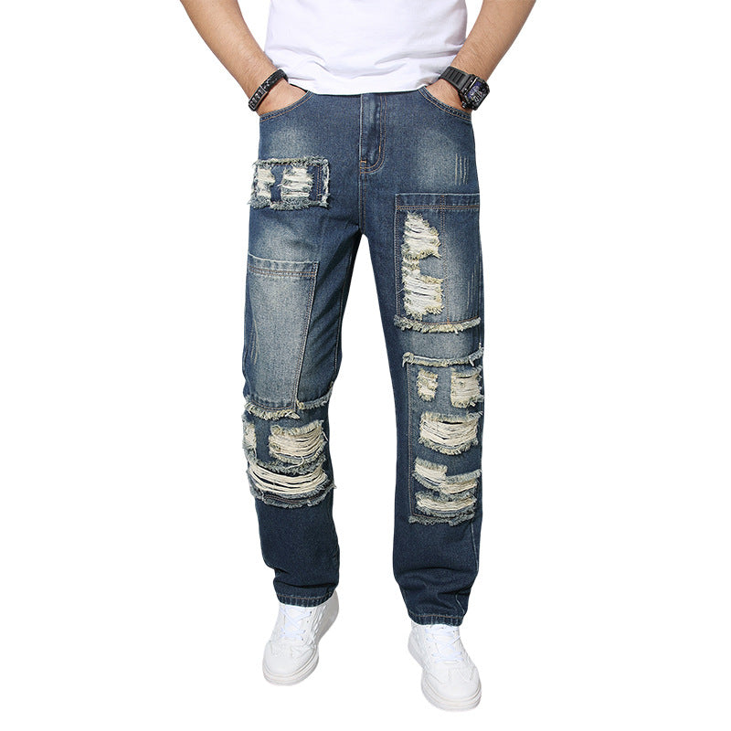 Straight Leg Jeans Men - Wrinkle-Resistant Loose Fit - Fashions Envy