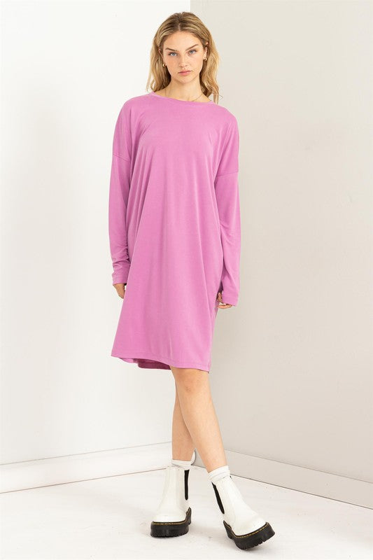 Drop Shoulders Class and Charm Oversized Midi Dress