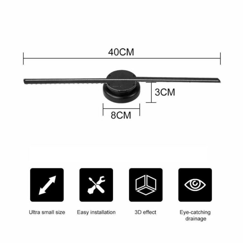 3D Hologram Fan Projector - 224 LED Naked-Eye Display for Parties