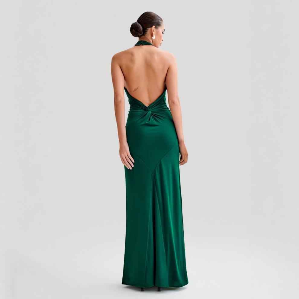 Halter Backless Maxi Dress - Elegant Formal Gown