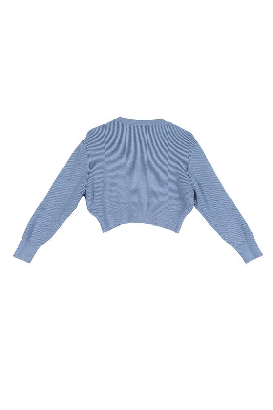 Ribbed Knit Crop Top and Skirt Set