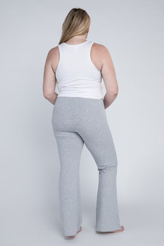 Plus Everyday Elastic Waist Flare Bottoms