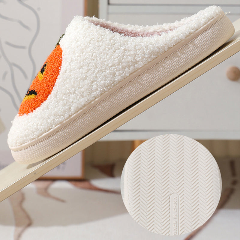 Halloween Pumpkin Cartoon Warm Winter Indoor Slippers
