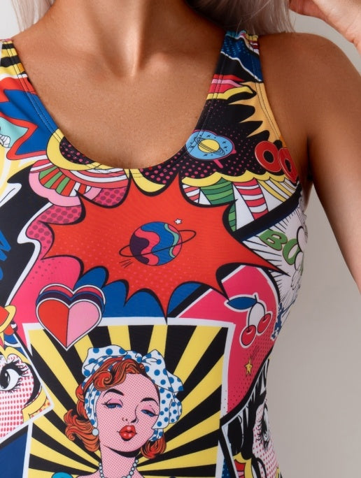 One-piece Thong Swimsuit - Sexy Art Deco Style - Fashions Envy