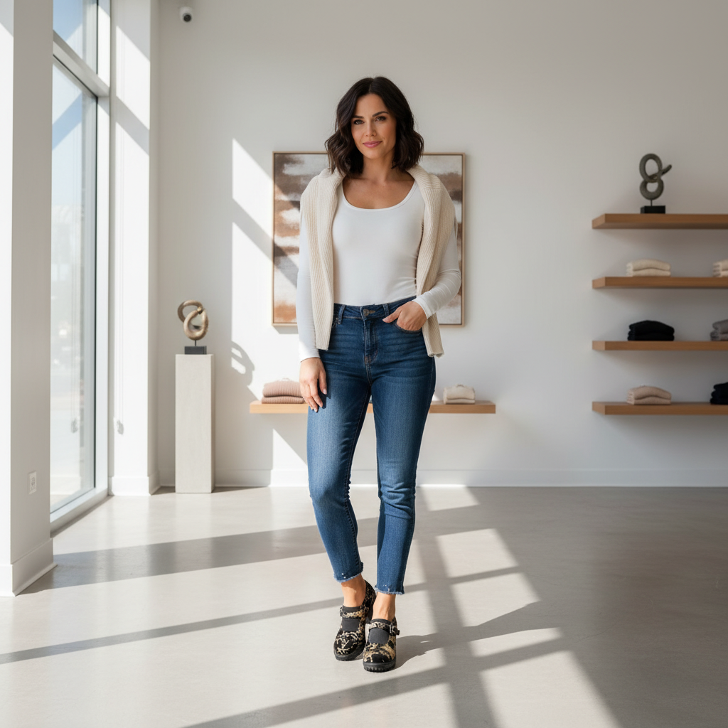 Gold block heel pumps lifestyle image