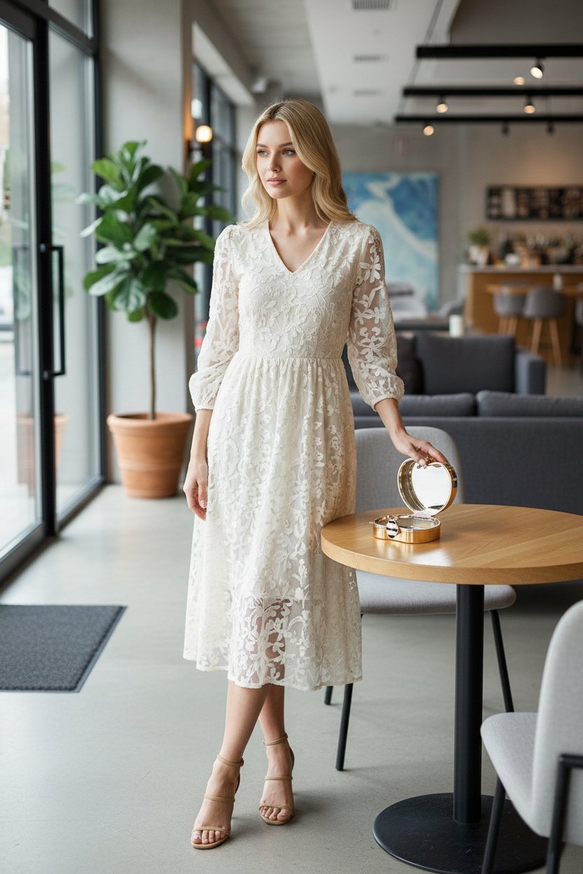 Heart-shaped metal mini clutch open on table lifestyle image