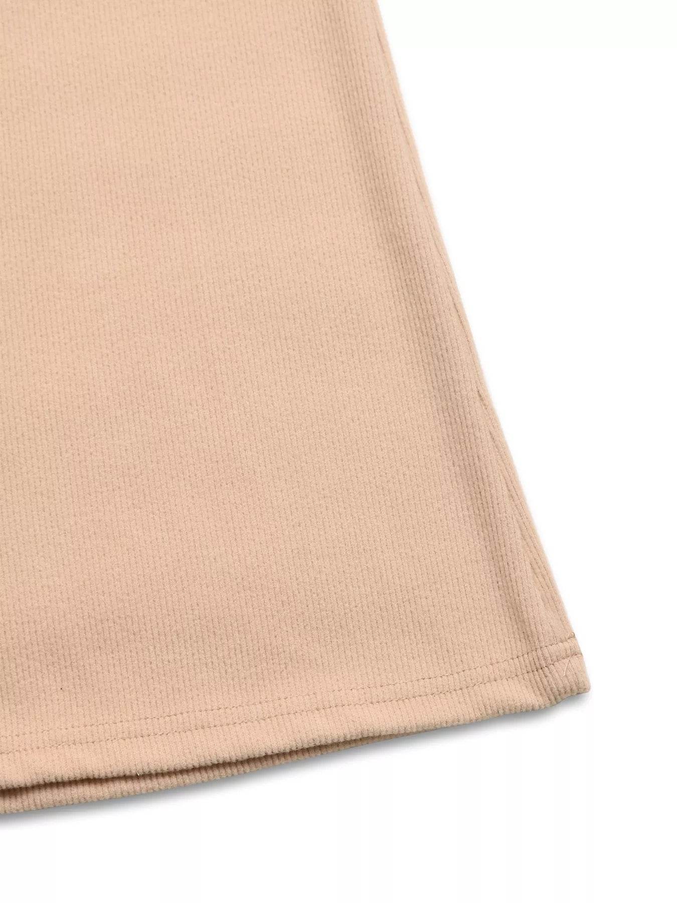 Soft beige fabric of a Hoodie and Pants Set with a ribbed texture for a cozy look