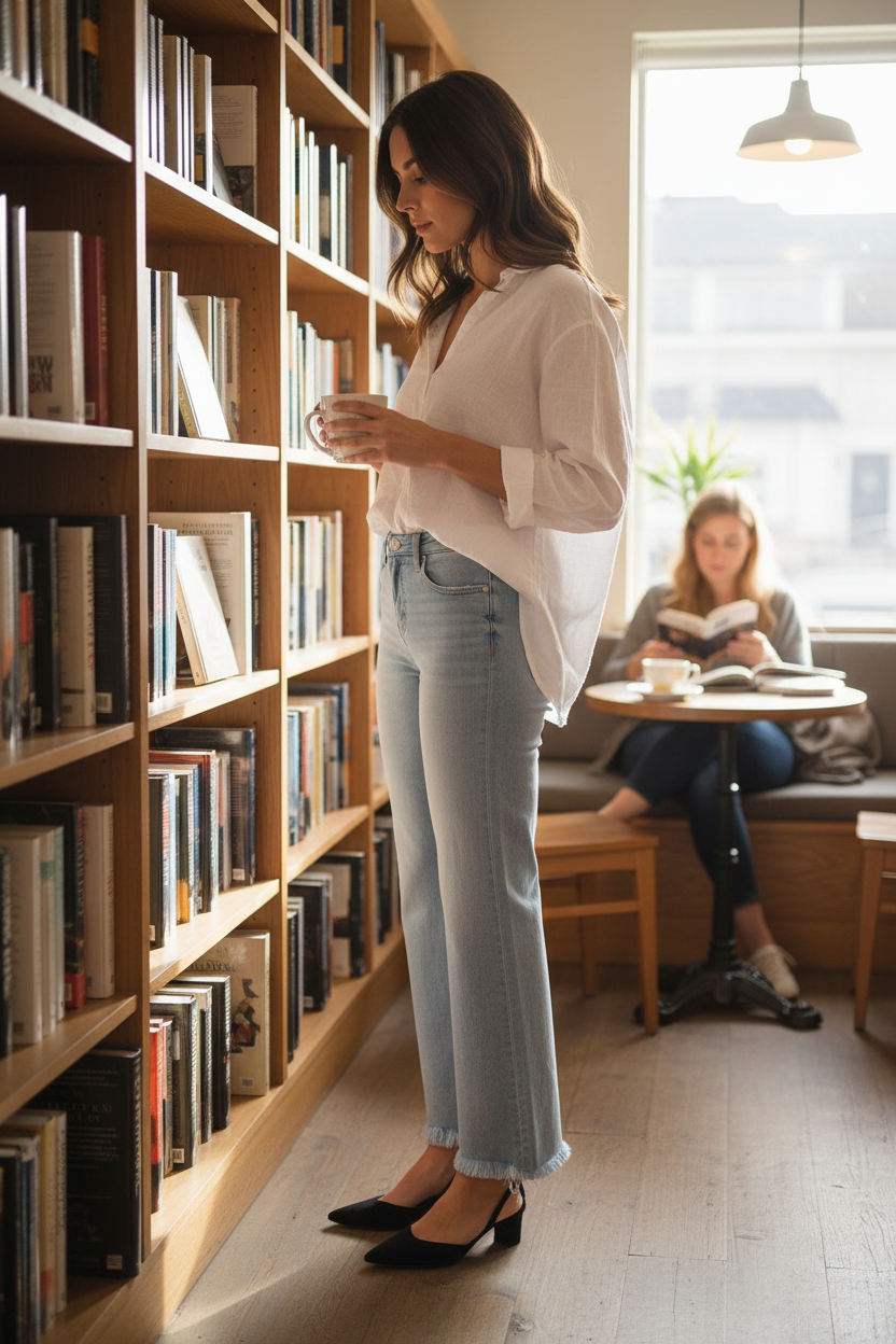 RISEN Ankle Straight Jeans - Tummy Control Mid Rise Fray Hem - Fashions Envy