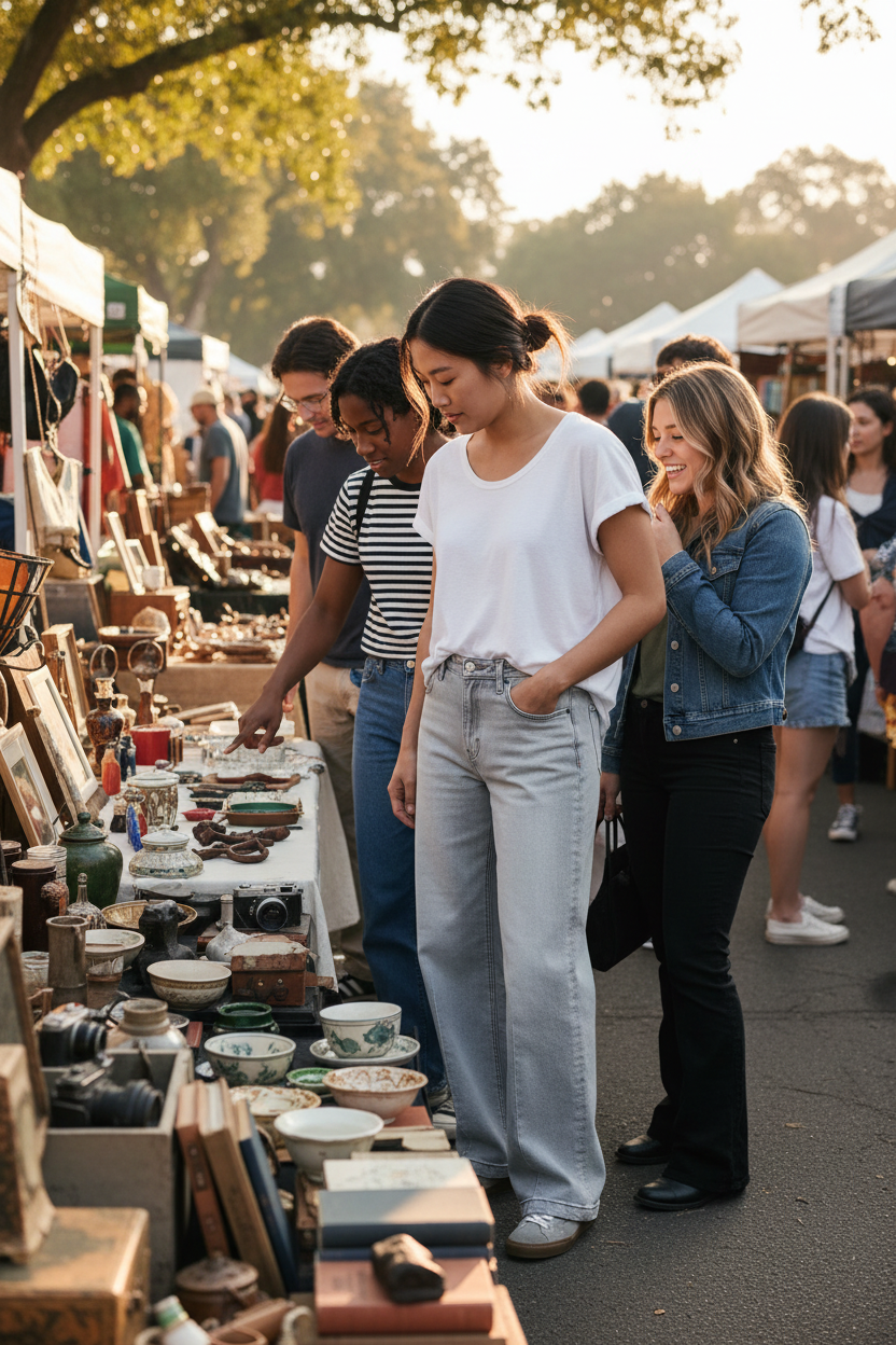 RISEN Slouchy Baggy Jeans - Contrast Stitching Relaxed Fit - Fashions Envy