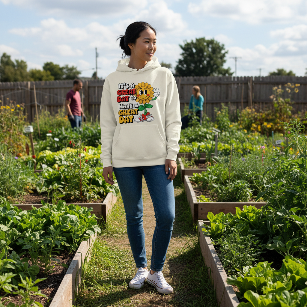 Ivory Hoodie - Community Garden