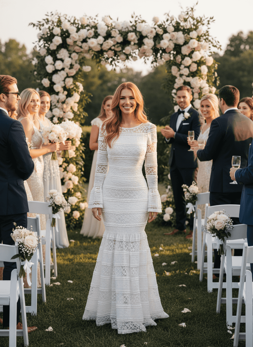 Lace Mermaid Maxi Dress - Elegant Long Sleeve Gown - Fashions Envy