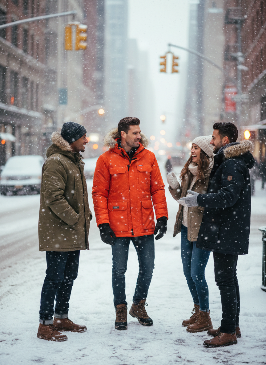 Ivory White Parka Lifestyle Image