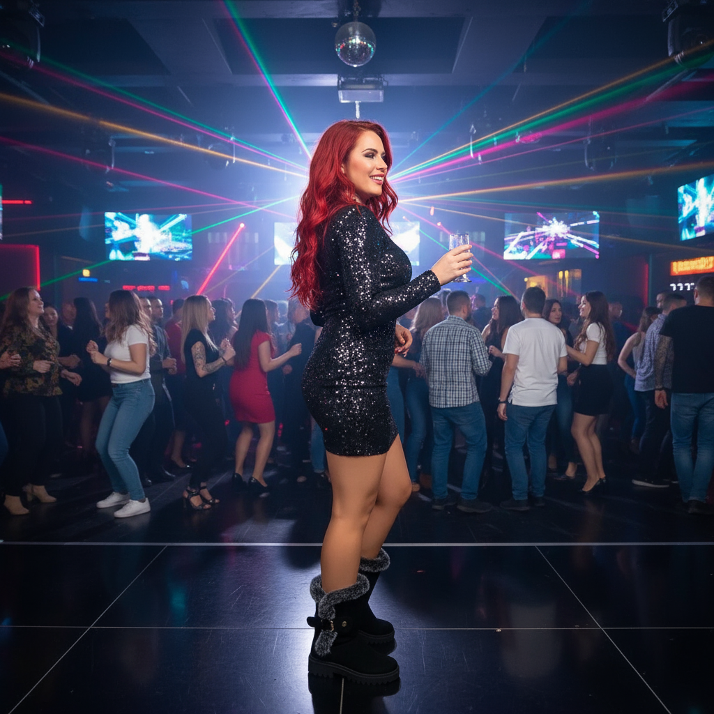 Lifestyle image of boots at nightclub