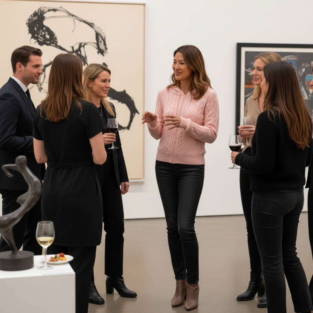 Lifestyle image of solid pocket cable knit hooded jacket