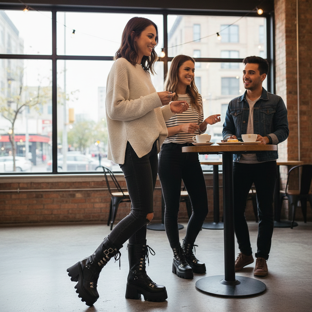 Matte Platform Boots Lifestyle Slot 1