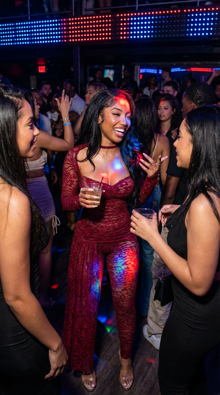 Sexy Lace Hot Girl Outfit Set - Bodysuit and Pants