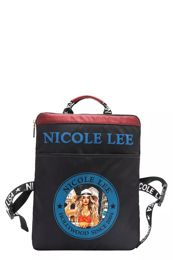 Stylish Multi-Pocket Travel Backpack by Trendsi with vibrant graphics and a modern design
