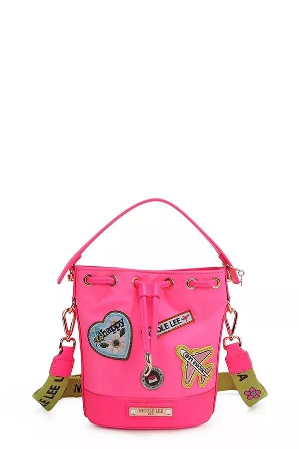 Nicole Lee USA Color Patch Bucket Bag - Designer Crossbody Bag - Fashions Envy