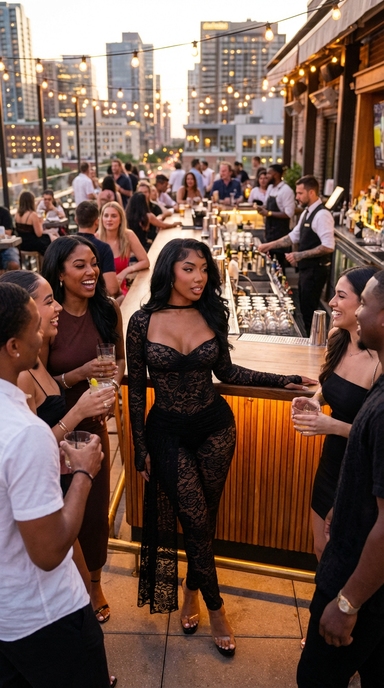 Sexy Lace Hot Girl Outfit Set - Bodysuit and Pants