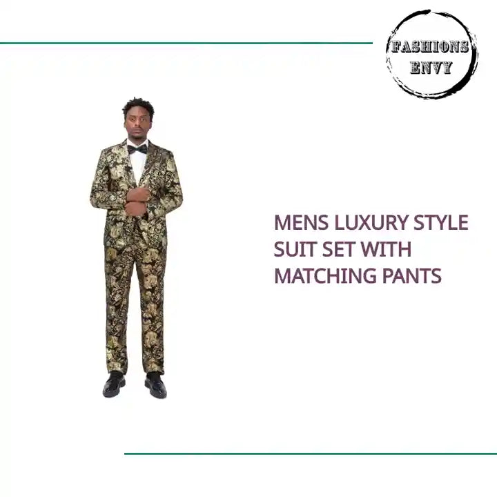 Mens Luxury Style Suit Set with Matching Pants by@Outfy