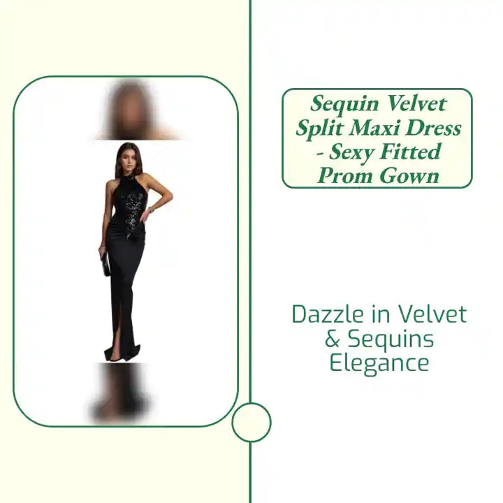 Load video: Sequin Velvet Split Maxi Dress - Sexy Fitted Prom Gown by@Outfy