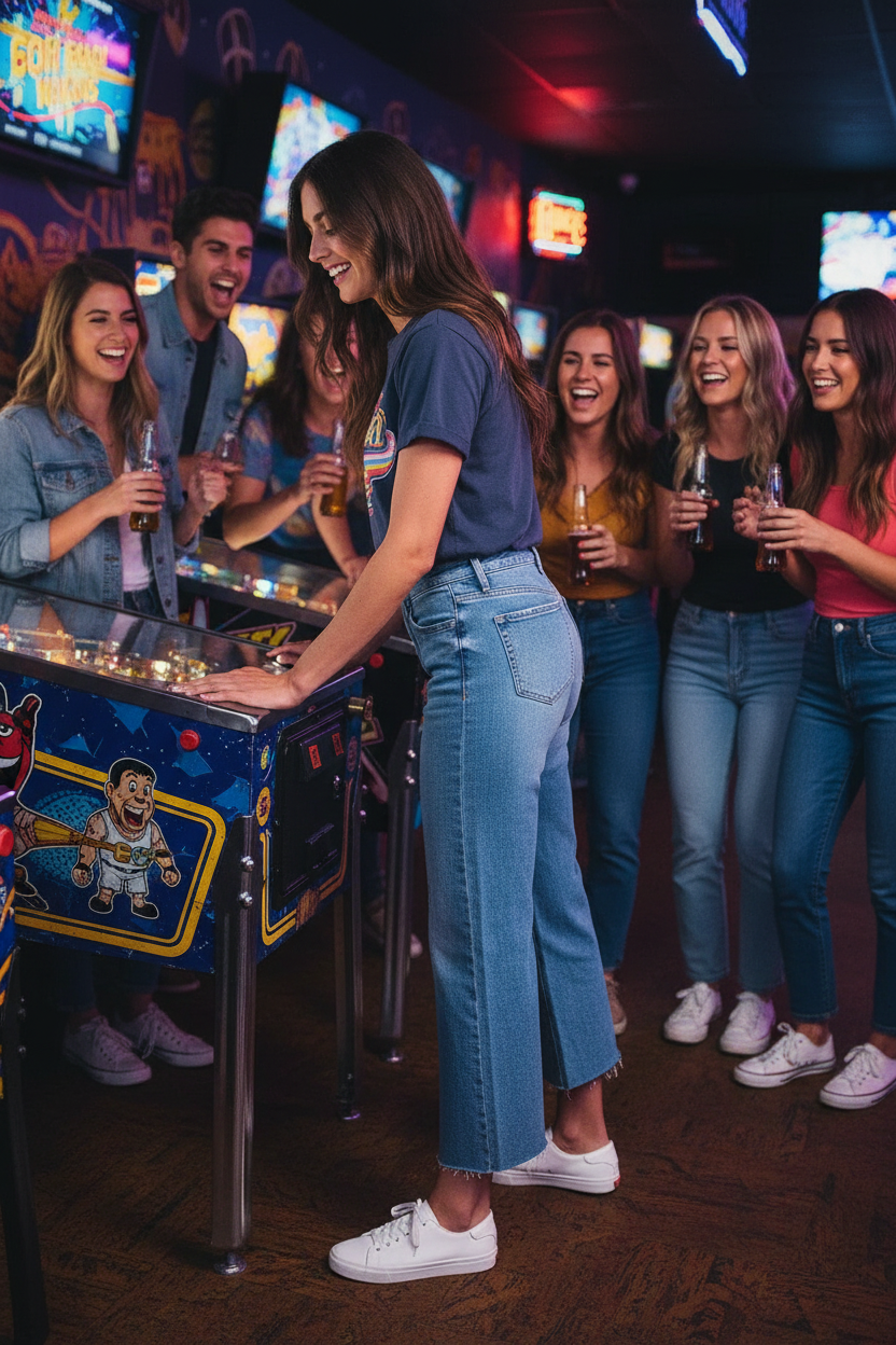 RISEN Crop Wide Leg Jeans - Tummy Control Mid Rise Front Slit - Fashions Envy