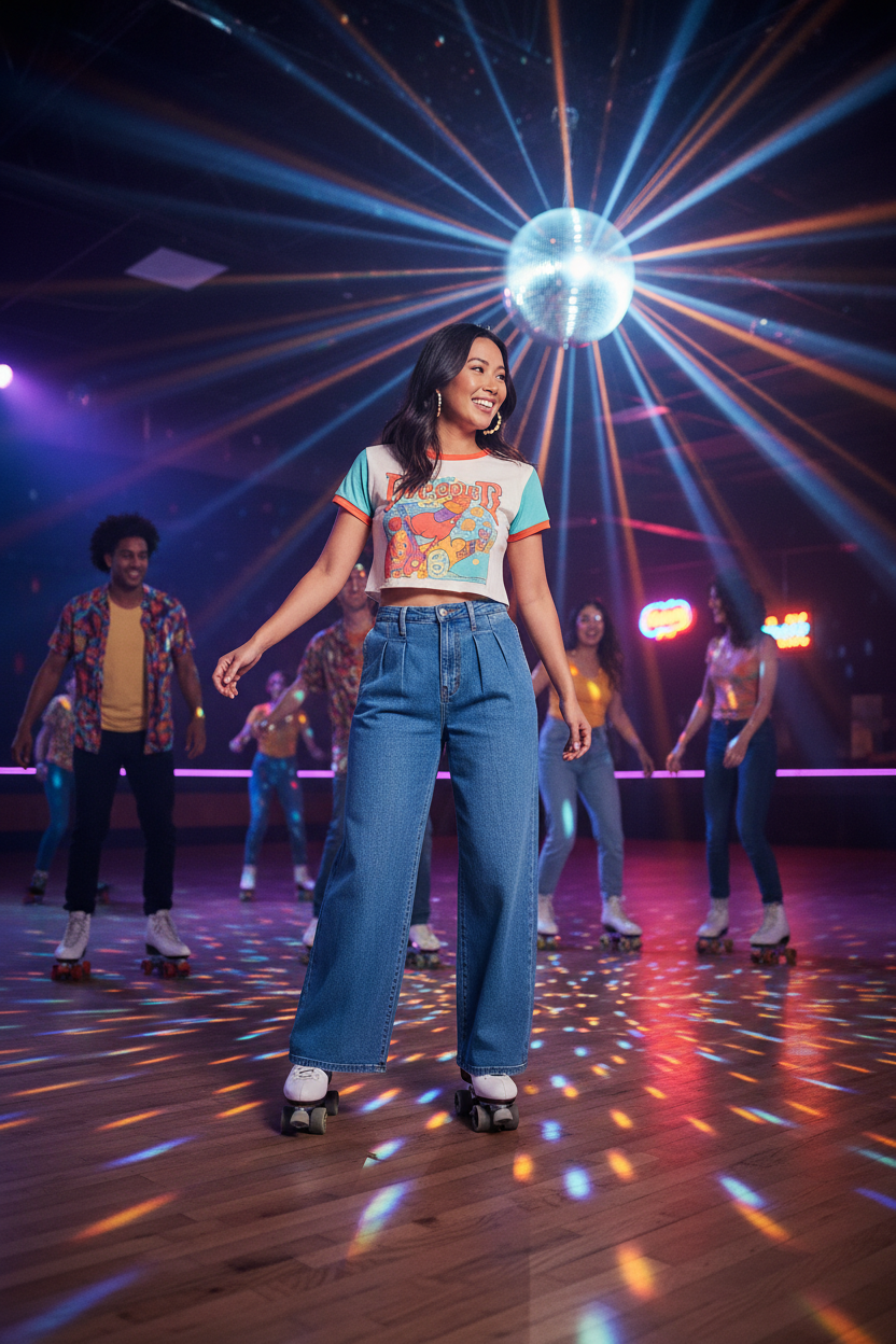 RISEN Wide Leg Jeans - Mid Rise Pleated Detail - Fashions Envy