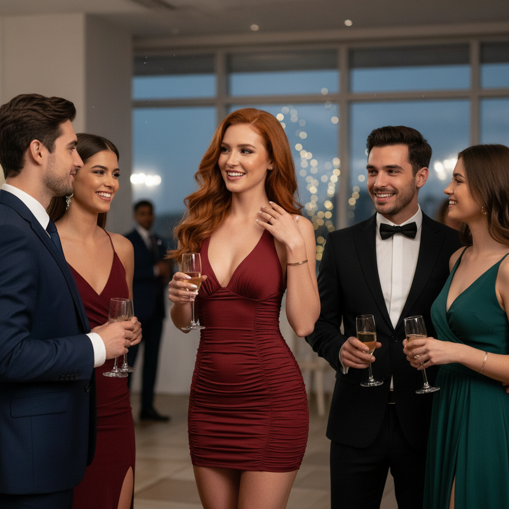 Sexy Deep V-neck Backless Suspender Dress Lifestyle Image 4