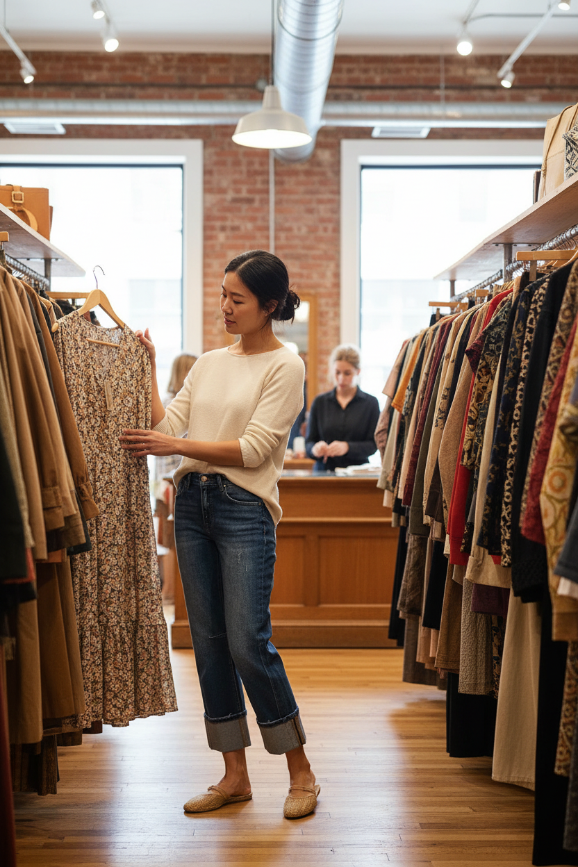 Slot 3 - Asian Woman at Vintage Boutique