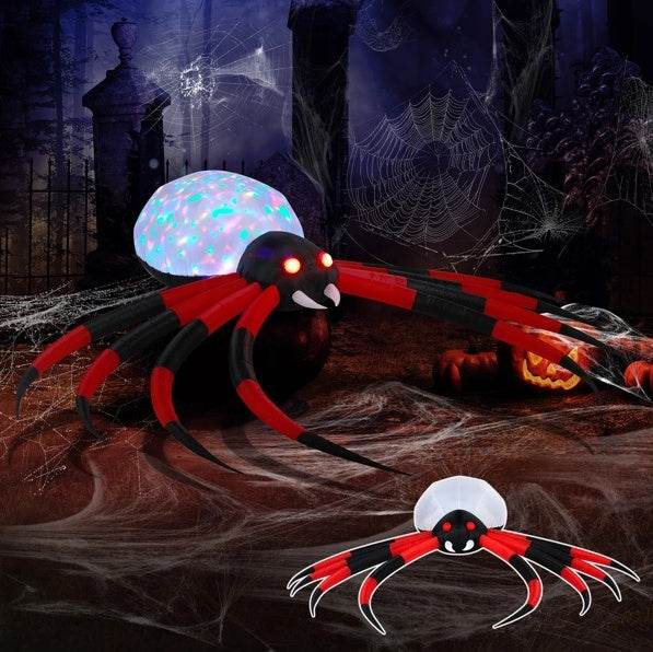 Giant Halloween Spider Inflatable - 11.8 FT LED Crawling Spider - Fashions Envy