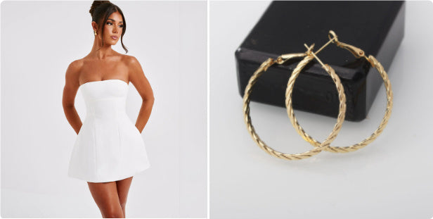 Stylish Strapless A-Line Mini Dress in White for a Chic Summer Look
