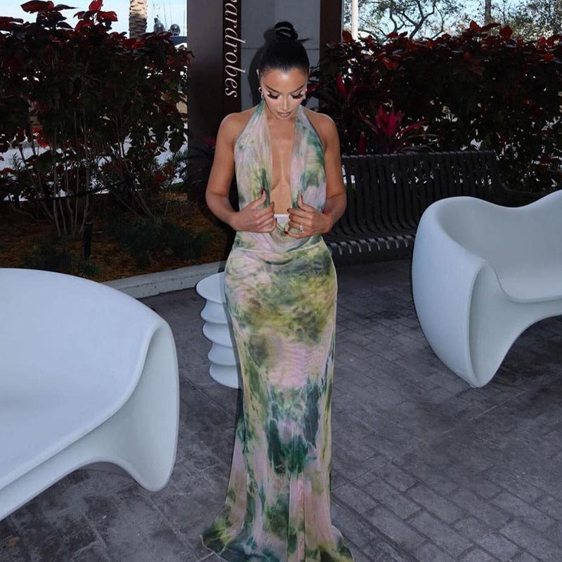 Stylish Tie-Dye Maxi Dress in Soft Pastel Colors for Effortless Summer Elegance