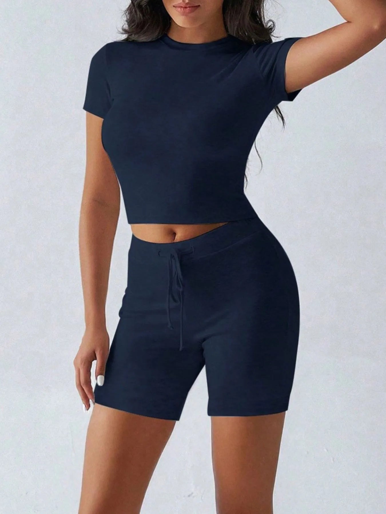 Trendsi Navy Top with Matching Shorts Set for Stylish Summer Outfits
