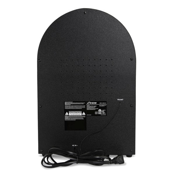 Back view of Victor Wilshire Bluetooth Jukebox by Jupiter Gear showing power cord and antenna port