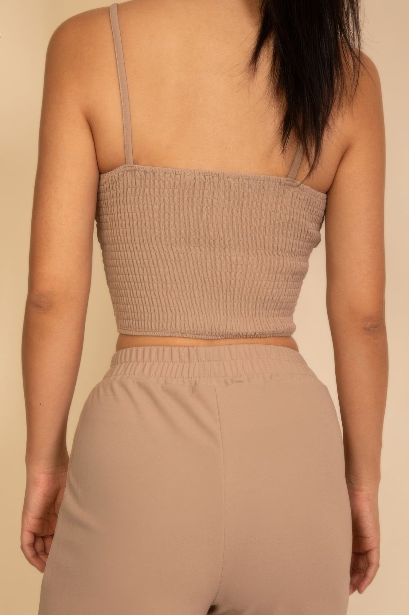 Stylish CCWHOLESALECLOTHING Wide Leg Pants Set featuring a fitted crop top and relaxed fit pants