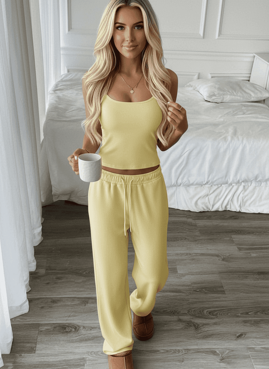 Cami & Wide Leg Pants Set - Soft Lounge Outfit - Fashions Envy
