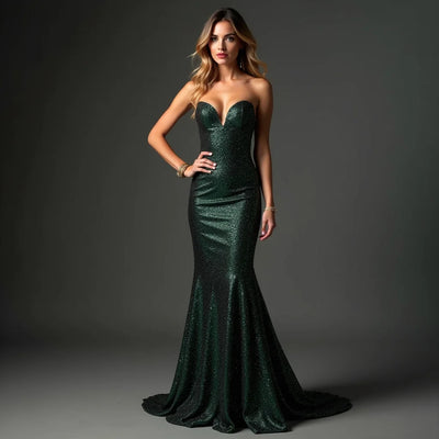Glitter Tube Mermaid Maxi Dress - Glitter Tube Mermaid Maxi Dress for Elegant Nights