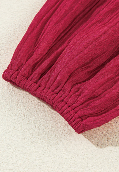 Frill Notched Long Sleeve Mini Dress