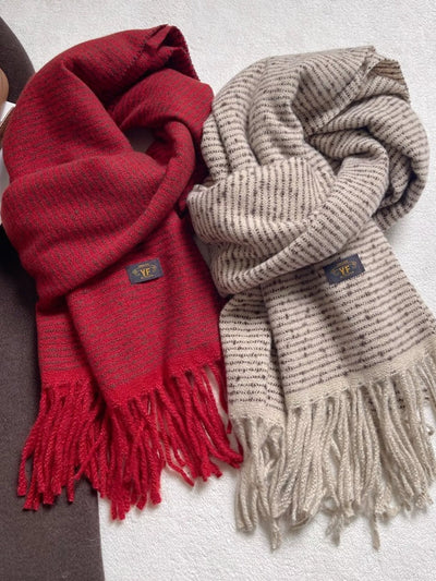 Striped Tassel Scarf - Warm Multicolor Fringe - Fashions Envy