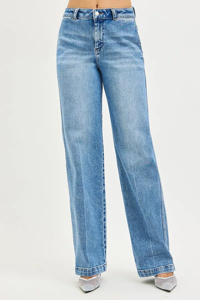 RISEN Slouchy Straight Jeans - Fashions Envy