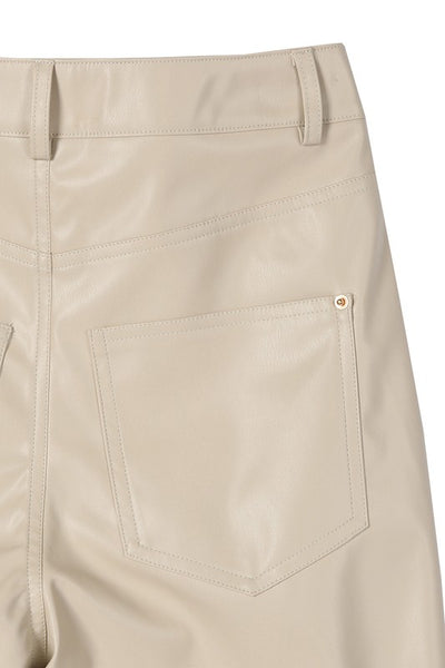 Vegan No Stretch Leather Pants - Fashions Envy