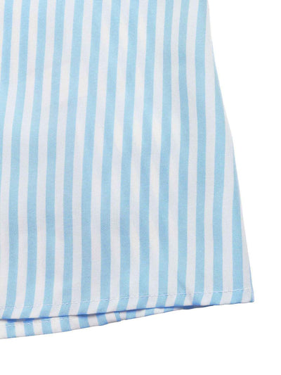 Striped Halter Maxi Dress - Smocked Bodice Tie Back
