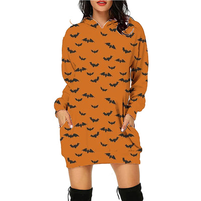 Halloween Hoodie - Long Sleeve Printed Sweater with Pockets