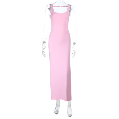 Backless Maxi Dress - Suspender V Neck Butterfly - Fashions Envy
