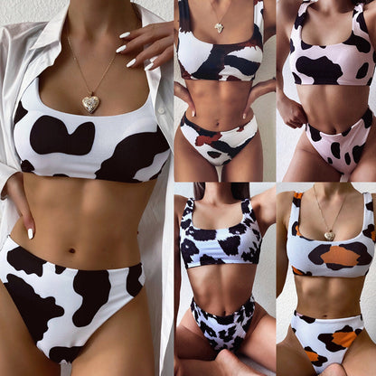 Cow Print Beach Bikini - Fashion Swimwear Style