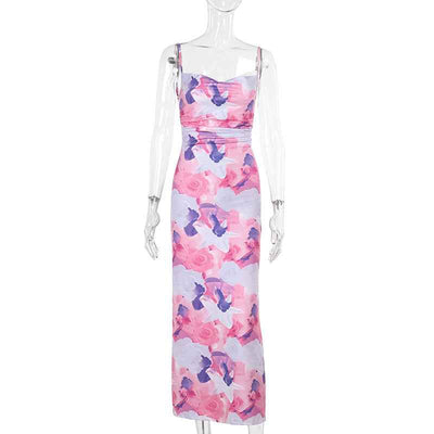 sweetheart neck hot girl backless maxi dress
